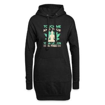 Yoga Touch Me & Your Yoga Lesson Free Funny Yoga - Hoodie-Kleid - Schwarz - Vorne