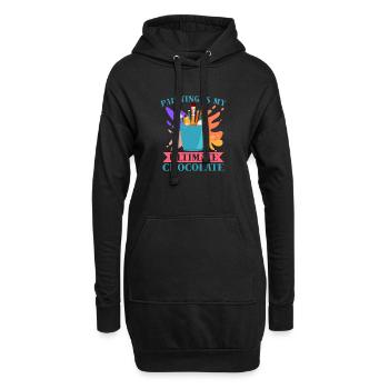 Artist Painter Graphic Painting Ultimate Chocolate - Hoodie-Kleid - Schwarz - Vorne