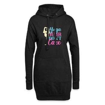 Yoga Hair Don´t Care Funny Yoga - Hoodie-Kleid - Schwarz - Vorne