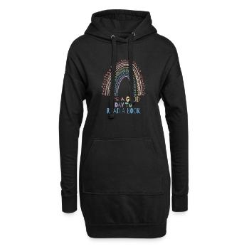 Schule Lesen Schüler Lehrer Geschenkidee - Hoodie-Kleid - Schwarz - Vorne