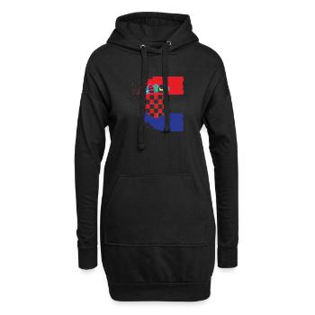 Croatie Croate Hrvatska Croatie Croates Croates Croates - Sweat-shirt à capuche long Femme - noir - Devant