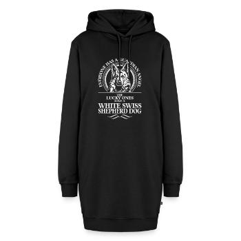 WHITE SWISS SHEPHERD DOG Guardian Angel Wilsigns - Hoodie Dress - black - Front