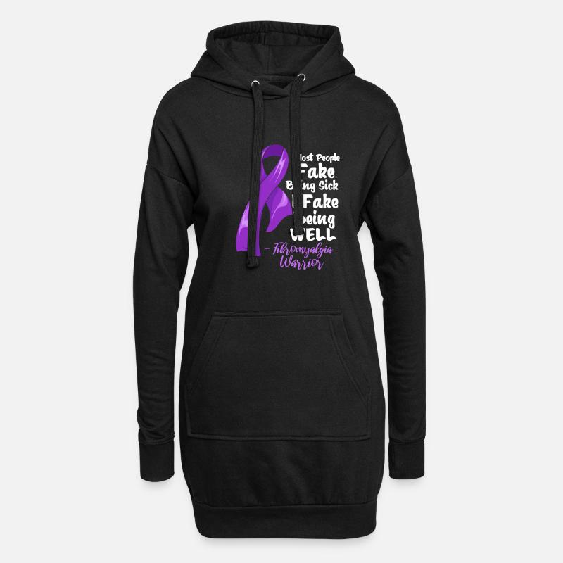 Fibromyalgie - Hoodie-Kleid - Schwarz