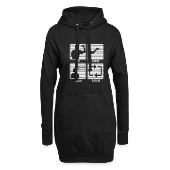 Dart & Bier Lustiger Darts Spruch - Hoodie-Kleid - Schwarz - Vorne