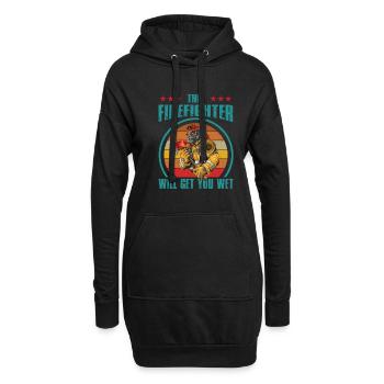 Feuerwehrmann Feuerwehr & Sprüche - Hoodie-Kleid - Schwarz - Vorne