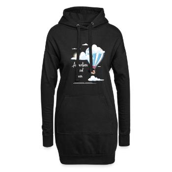 Heißluftballon & Ballon Fahrer Geschenk - Hoodie-Kleid - Schwarz - Vorne