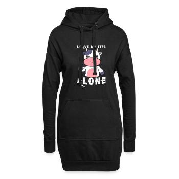 Vegan Fleischlos Tierlieb & Veganer - Hoodie-Kleid - Schwarz - Vorne