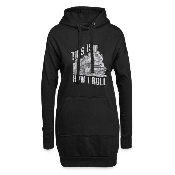 Lokführer Bahn Design I Model Eisenbahn - Hoodie-Kleid - Schwarz - Vorne