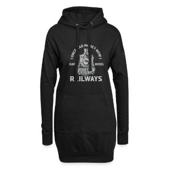 Lokführer Bahn Design I Model Eisenbahn - Hoodie-Kleid - Schwarz - Vorne