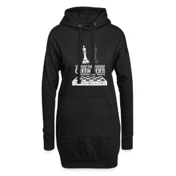 Lusitger Schachspieler Spruch I Schach - Hoodie-Kleid - Schwarz - Vorne