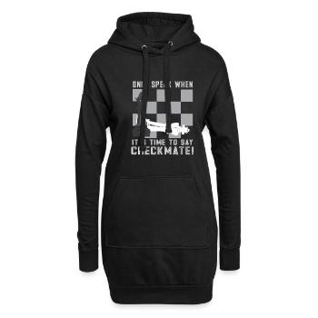 Lusitger Schachspieler Spruch I Schach - Hoodie-Kleid - Schwarz - Vorne