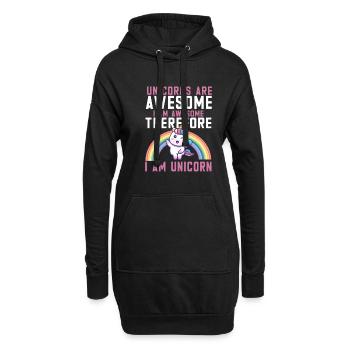 Lustiger Einhorn Spruch I Einhörner - Hoodie-Kleid - Schwarz - Vorne