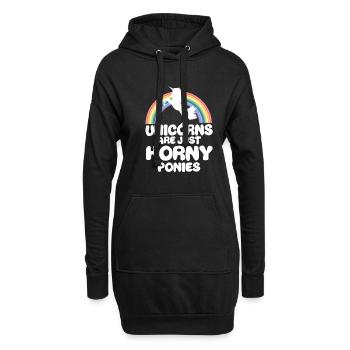 Lustiger Einhorn Spruch I Einhörner - Hoodie-Kleid - Schwarz - Vorne