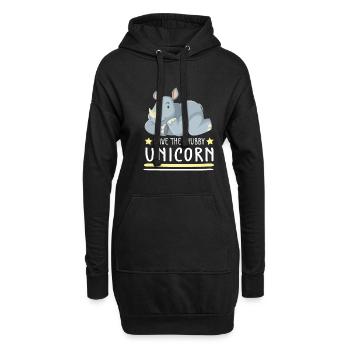 Lustiger Einhorn Spruch I Einhörner - Hoodie-Kleid - Schwarz - Vorne