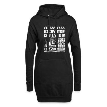 Lustiger Bagger Spruch für Baggerfahrer - Hoodie-Kleid - Schwarz - Vorne