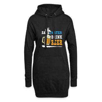 Feiern Bier Party Spruch I Biertrinken - Hoodie-Kleid - Schwarz - Vorne