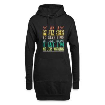 Handwerker Installateur Spruch Klempner - Hoodie-Kleid - Schwarz - Vorne