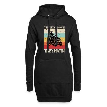 Rasenmäh Motiv I Rasenmäher für Gärtner - Hoodie-Kleid - Schwarz - Vorne