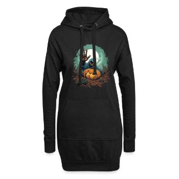 Halloween Emerging Hands Citrouille effrayante - Sweat-shirt à capuche long Femme - noir - Devant