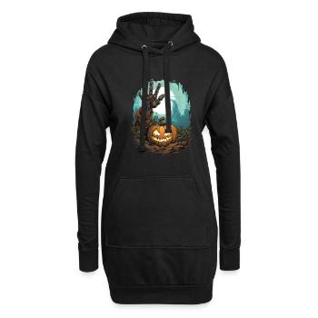 Halloween Emerging Hands Citrouille effrayante - Sweat-shirt à capuche long Femme - noir - Devant