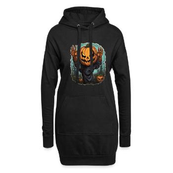 Halloween Emerging Hands Citrouille effrayante - Sweat-shirt à capuche long Femme - noir - Devant
