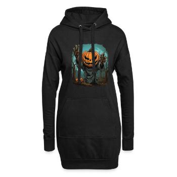 Halloween Mains émergentes Citrouille effrayante - Sweat-shirt à capuche long Femme - noir - Devant