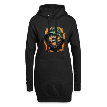 Halloween Spooky Cartoon Mummy - Sweat-shirt à capuche long Femme - noir - Devant
