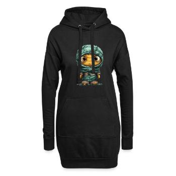 Halloween Spooky Cartoon Mummy - Sweat-shirt à capuche long Femme - noir - Devant