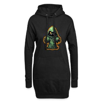 Ghost Lover Cartoon Style Halloween Ghost Spooky - Hoodie-Kleid - Schwarz - Vorne