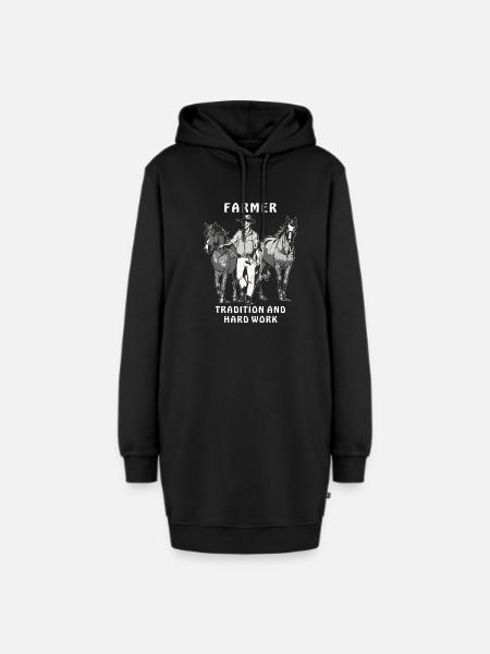 FARMER TRADITION AND HARD WORK - Hoodie-Kleid - Schwarz