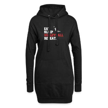 Manger, Dormir, Volley-ball, Répéter la conception - Sweat-shirt à capuche long Femme - noir - Devant