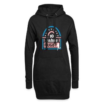 Rugby Jubiläum 10 Jahre Trainer Spielerin Spieler - Hoodie-Kleid - Schwarz - Vorne