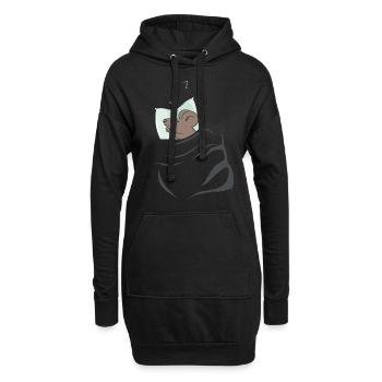 Rat sleep shirt pajama night shirt with mouse - Hoodie Dress - black - Front