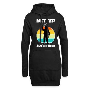 Netter ältere Herr - Hoodie-Kleid - Schwarz - Vorne