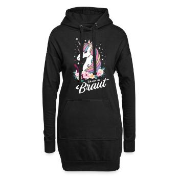 Ich bin die Braut Einhorn Junggesellinnenabschied - Hoodie-Kleid - Schwarz - Vorne