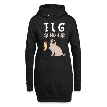 Mops Mama Hund Hund Besitzer Geschenk Hund Mama - Hoodie-Kleid - Schwarz - Vorne