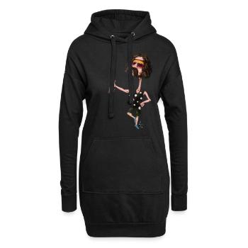 DrumDotAeroPiracy - Sweat-shirt à capuche long Femme - noir - Devant