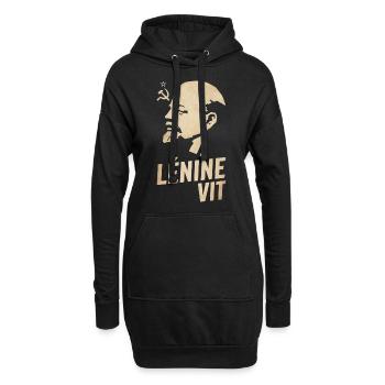 Lenin lebt - Hoodie-Kleid - Schwarz - Vorne