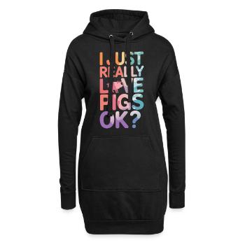 Schwein Tier - Hoodie-Kleid - Schwarz - Vorne