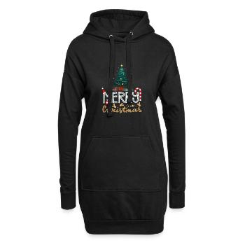 Weihnachten 24.12. Christbaum Heilige Nacht Weihna - Hoodie-Kleid - Schwarz - Vorne
