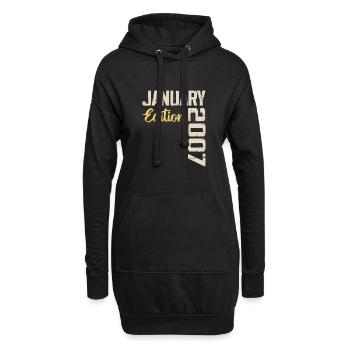 Geburtstagsgeschenk geboren im Januar 2007 - 2007 - Hoodie-Kleid - Schwarz - Vorne
