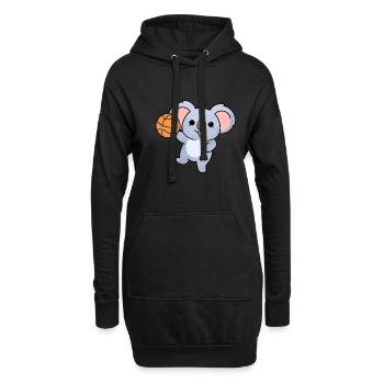 Koala-Basketball - Hoodie-Kleid - Schwarz - Vorne
