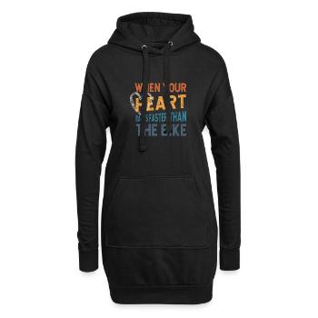 Dirt Biker Riding Your Heart Races Faster - Hoodie-Kleid - Schwarz - Vorne