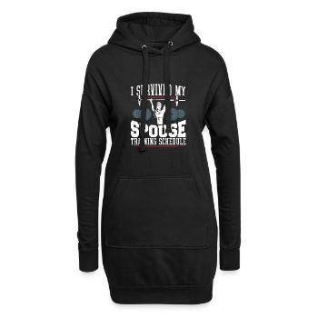 Fitnesstraining Trainingsplan Ehepartners überlebt - Hoodie-Kleid - Schwarz - Vorne