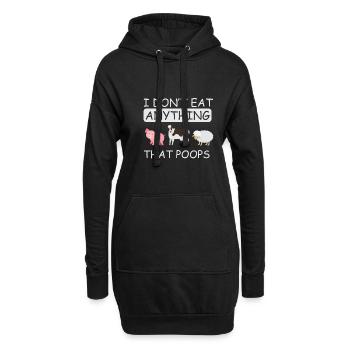Vegan Fleischlos Tierlieb & Veganer - Hoodie-Kleid - Schwarz - Vorne