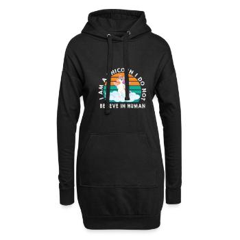 Lustiger Einhorn Spruch I Einhörner - Hoodie-Kleid - Schwarz - Vorne