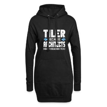 Lustiger Fliesenleger Spruch Handwerker - Hoodie-Kleid - Schwarz - Vorne