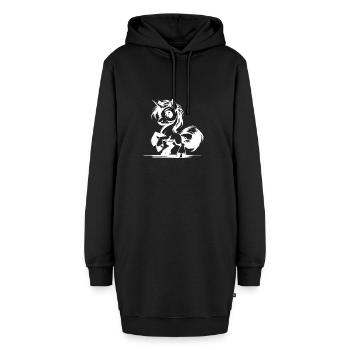 Einhorn! Deine Frisur sitzt heute perfekt - Hoodie-Kleid - Schwarz - Vorne