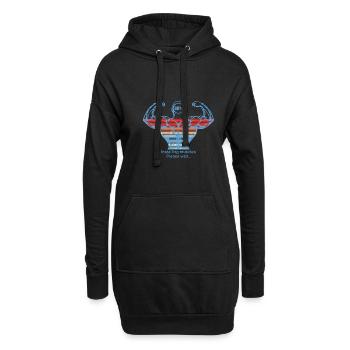 Bodybuilder Kraftsport Fitness Motiv - Hoodie-Kleid - Schwarz - Vorne