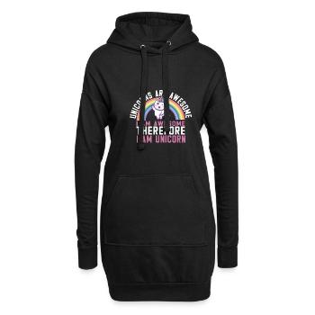 Lustiger Einhorn Spruch I Einhörner - Hoodie-Kleid - Schwarz - Vorne
